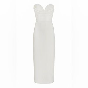 Alex Perry Darcy Draped Stretch-Crepe Midi Dress | NWT | Size AU 4